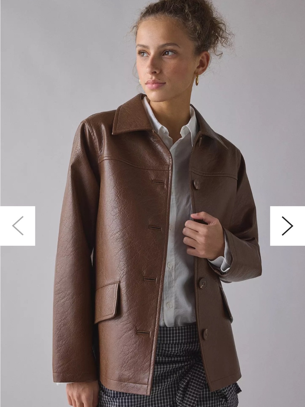 UO Sydney Faux Leather Oversized Dad Jacket